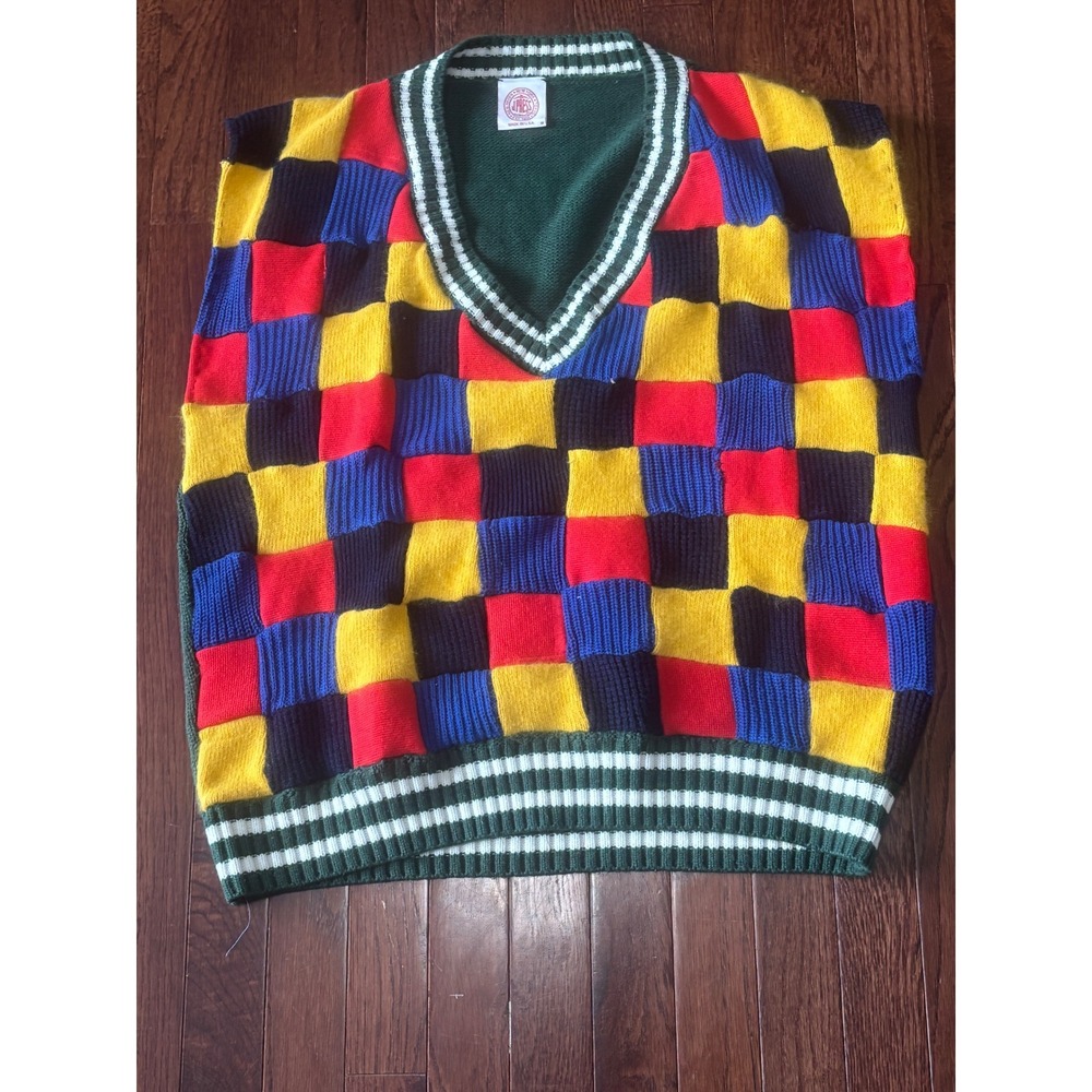 J. Press  1 of 1 Colorblock V-Neck Sweater Vest Green Goodwill Gala Jack Carlson
